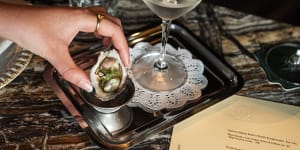 Pearl Diver pairs Sydney rock oysters with a two-sip martini made with Never Never’s Oyster Shell Gin.