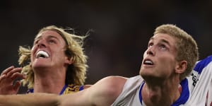 Western Bulldogs ruckman Tim English was too much for the Eagles to handle.