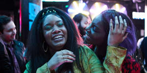 Best friends Terry (Weruche Opia) and Arabella (Michaela Coel) out on the town in I May Destroy You.