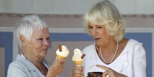 Judi Dench and the Duchess of Cornwall enjoy an ice cream