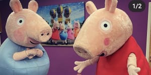 Wilfred Johnson,son of British Prime Minister Boris Johnson and Carrie Johnson visiting Peppa Pig World this week.