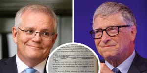 Scott Morrison underlined sections of Bill Gates’ book on how to beat climate change as he prepared to shift his government towards a net zero emissions target.