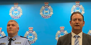 Superintendent Rod Wilde with Deputy WA Police Commissioner Col Blanch.