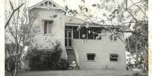 As a girl on the steps of Malabah House in Mooloolah,where the Davidson family moved to in 1954 .