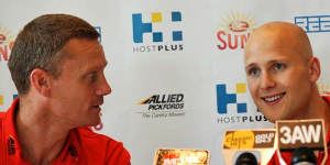 Gary Ablett with Gold Coast coach Guy McKenna.