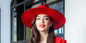 Lady in red … Francesca Hung.