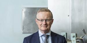 Philip Lowe,photographed in the RBA’s vault in Martin Place,Sydney.