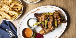 Go-to dish:Half chicken with pickles,condiments and Lebanese bread.
