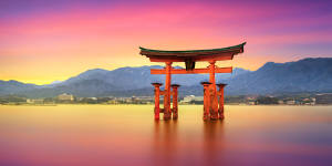 Floating Tori Gate,Itsukushima,Japan.