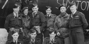 Australian and British aircrew from the 196 Squadron that dropped paratroopers and towed gliders on D–Day.