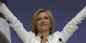 Valerie Pecresse,candidate for the French presidential election 2022,delivers a speech in Paris last weekend.
