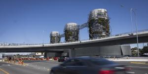 Three emission stacks for the underground motorway interchange at Rozelle.
