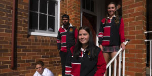Inverell High School Indigenous studies students (left to right) Braydon Bateman,Dequin Morgan,Gab Westgreen and Mathilda.