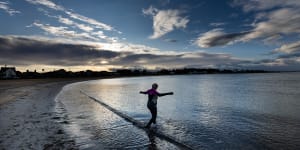 Young at heart:While Victoria shivers,Anne just keeps swimming