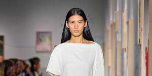 The on-trend colour is white,shown on the S/S 26 Ashlyn New York runway.