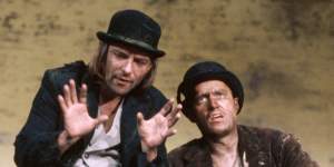 Adrian Edmondson,right,with Rik Mayall in a production of Waiting for Godot.