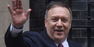 Mike Pompeo outside 10 Downing Street.