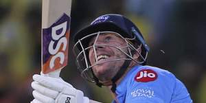 David Warner batting for the Delhi Capitals in the IPL