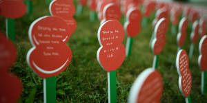 Poppies – each with a personalised message from a member of the British public – are currently on display at Tyne Cot Cemetery to mark the 100th anniversary of the Battle of Passchendaele in the fields near Ypres,Belgium.