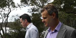 The ministerial staff of sacked minister Tim Crakanthorp (right) raised the alarm about his boss’s family’s property holdings with the office of Premier Chris Minns (left).