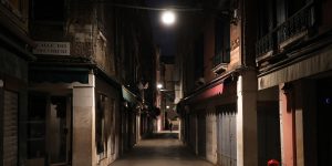 A deserted street in Venice,Italy. 