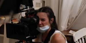 Cinematographer Bonita Carzino on set.