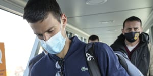 Novak Djokovic arrives back in Belgrade after being deported from Australia.