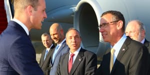 Israel's Australian-born ambassador to Britain,Mark Regev,greets Prince William on his recent trip to Israel.