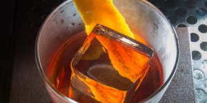 Cool:A negroni made using Navy Strength Ice Co ice.