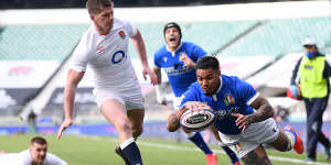 Italy rugby player Monty Ioane.