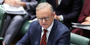 Prime Minister Anthony Albanese during question time on Tuesday.