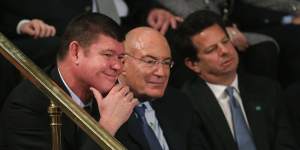 James Packer and Arnon Milchan listen to Benjamin Netanyahu speak at a joint meeting of the United States Congress in 2015.