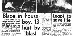 Headlines from The Sun-Herald of 24 May 1959,reporting on the cracker night chaos of the previous evening.
