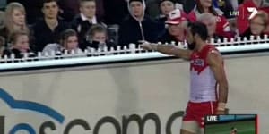 Watershed moment:Adam Goodes in 2013 after being called an ape by a fan.