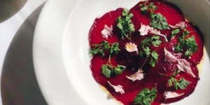 A George Brandis favourite:Beetroot with chervil and creme fraiche.