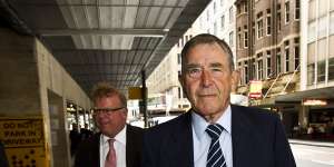 Former investor in Cascade Coal,John Kinghorn,arriving at the ICAC hearing at Castlereagh Street,Sydney.