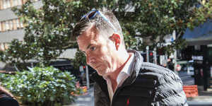 Jaiken Fitzpatrick arrives at Downing Centre at an earlier court appearance.