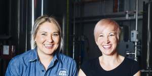Danielle Allen,left and Jayne Lewis from Two Birds Brewing in Spotswood.