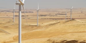 Renewable energy powerhouse:The Hallett Wind Farm in South Australia. 