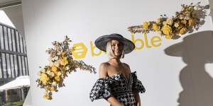 Michelle Battersby in the Bumble marquee at Derby Day. 