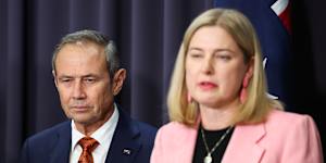 WA Premier Roger Cook and federal Agriculture Minister Julie Collins.