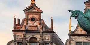 The Brabo fountain,created in 1887,in Antwerp's Grote Markt.