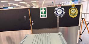 The suitcase searched by border patrol at Sydney Airport.