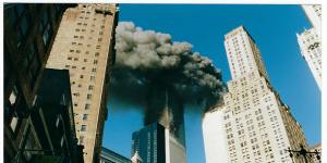 A shot taken by Tania Mattei as she left her apartment building on September 11,2001.