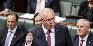 Prime Minister Scott Morrison in question time on Wednesday.