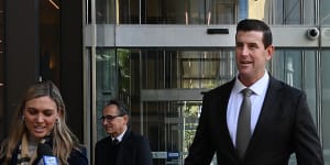 Ben Roberts-Smith leaves the Federal Court in Sydney on Thursday after the last day of evidence in his defamation case.