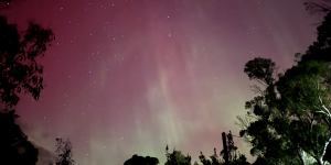 Aurora Australis as seen from Stapleton Beach,Tasmania at about 7pm Saturday. 