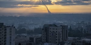 Rockets are fired toward Israel from the Gaza Strip.