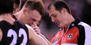 Days gone by:Ross Lyon and Brendon Goddard in their time together at St Kilda.