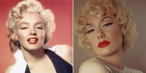 Tatiana Rose,right,recreates Marilyn’s iconic look.